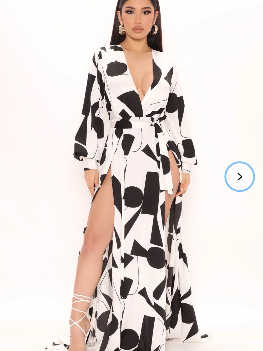Fashion Nova Black & White Vida Loca Maxi Dress 1x